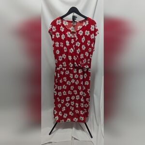 Jones New York Red Floral Midi Dress